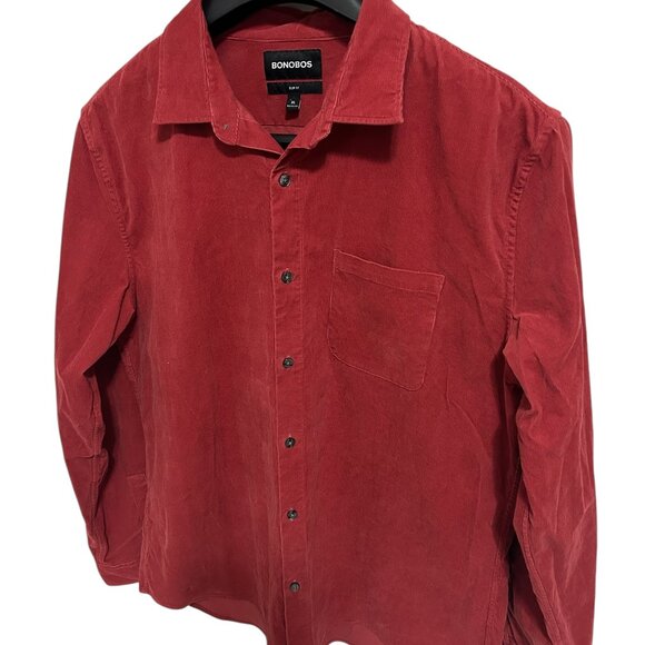Bonobos Shirt Jacket Mens XL Red Button Up Slim Fit Shacket Thick Material - Picture 2 of 6